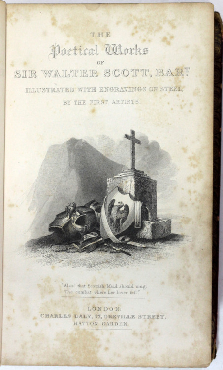 Poetical Work of Sir Walter Scott 19th century contemporary full morocco leather gilt binding with g