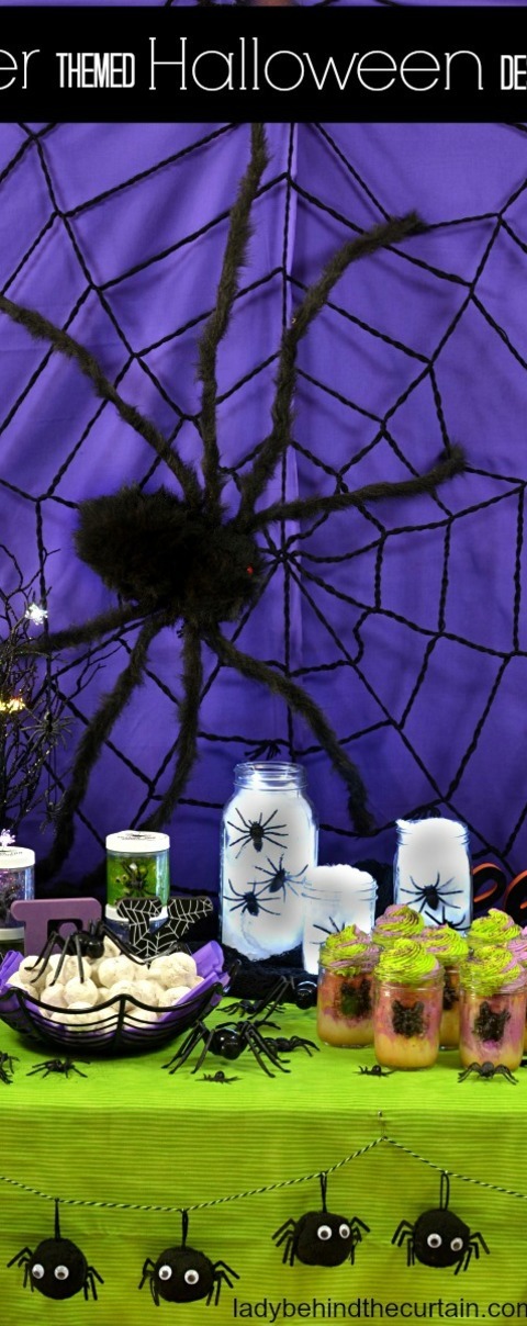 Spider Themed Halloween Dessert Table
