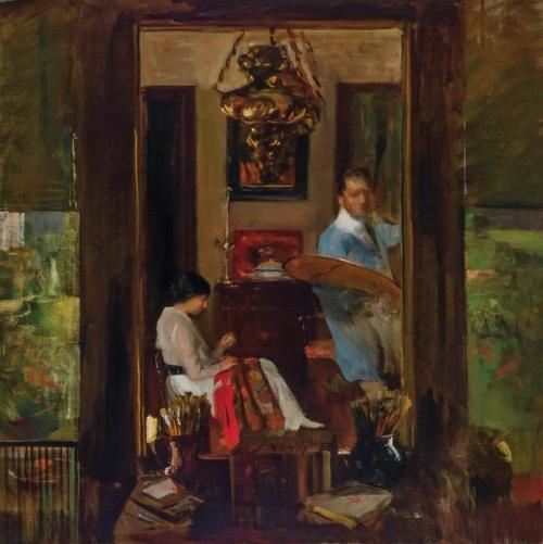 Interior of Artist’s Home, Irvington-on Hudson   -   Henry Rittenberg, n/d.American, 1879 - 19