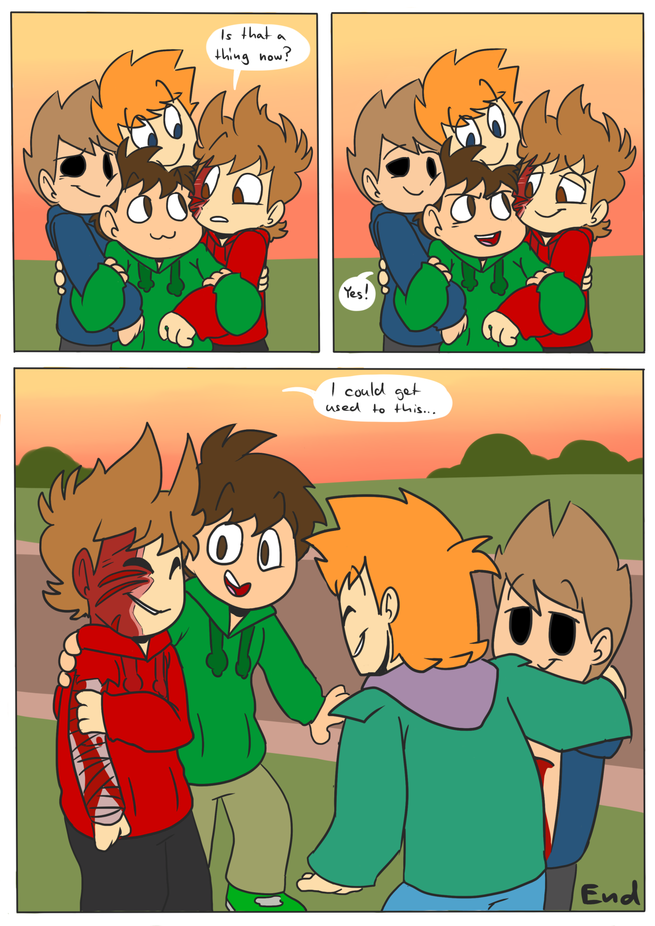 tEaL on X: I'm guilty. anyone else, too? - : #Eddsworld Character:  Matt, Tom, Tord, Edd Artstyle: Eddsworld - It's a redraw of a frame in The  End  / X