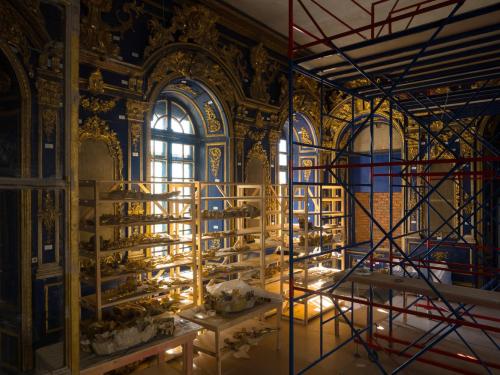 Restoration work at the Church of the Resurrection (est. 1745), Catherine Palace.