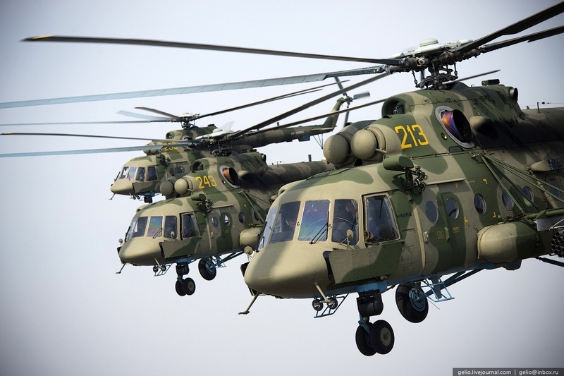 toocatsoriginals:  Mil Mi-8 Hip Helicopters - Novosibirsk Victory Day Parade 2015via