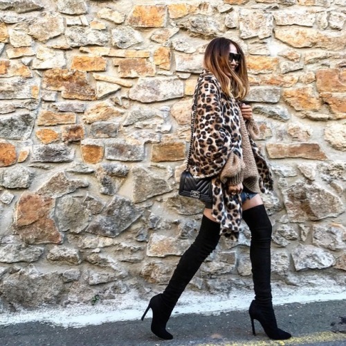 Vola Udabe Randri in Zara over the knee boots 