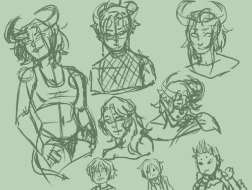 a bunch of random warm up sketches while i look for my tablet cord &gt;:c