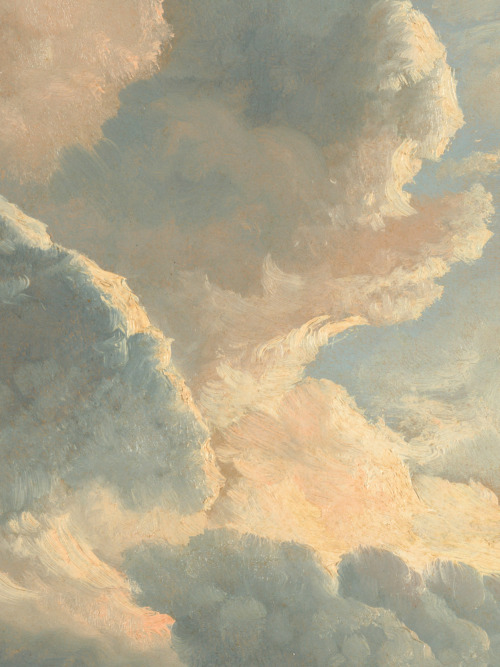 Study of Clouds with a Sunset near Rome (detail), c. 1786–1801. Simon Alexandre Clément