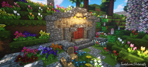 Vibrant floral Hobbit house!Inspired by this lovely image I found on Pinterest! 