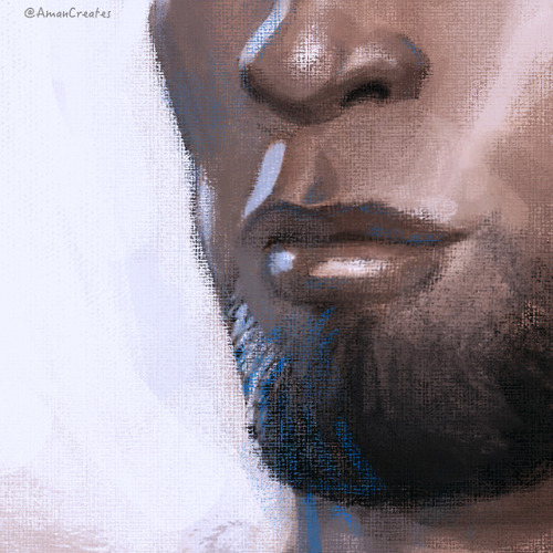 Leaving inks for a bit, I returned to color for this limited palette study of the head. Also some cl