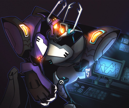 dazzledickery:  Turning loneliness into loveliness ~ ♥ a creative solution to not knowing who to ship TFA Shockwave with but loving to draw him