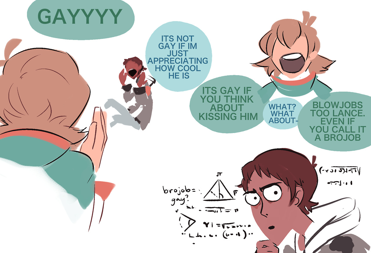trasshess: if pidge has to sit through one more convo of lance oogling over how great