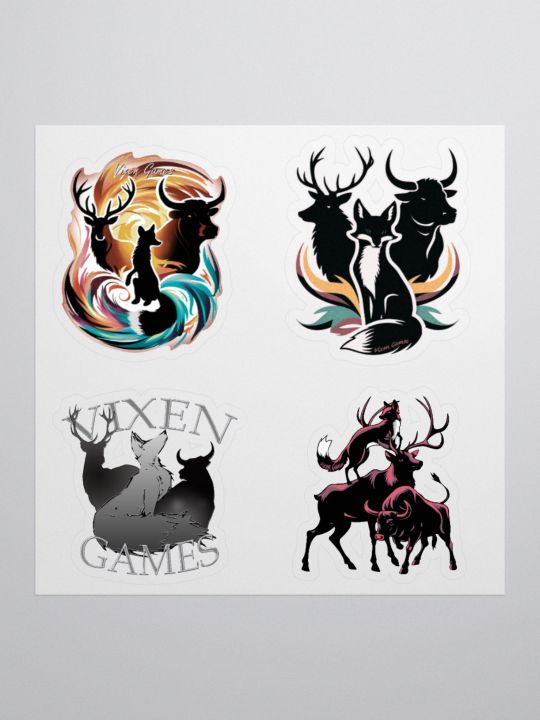 Vixen Games Vixen Stag and Bull Vinyl stickers four design sheet.
