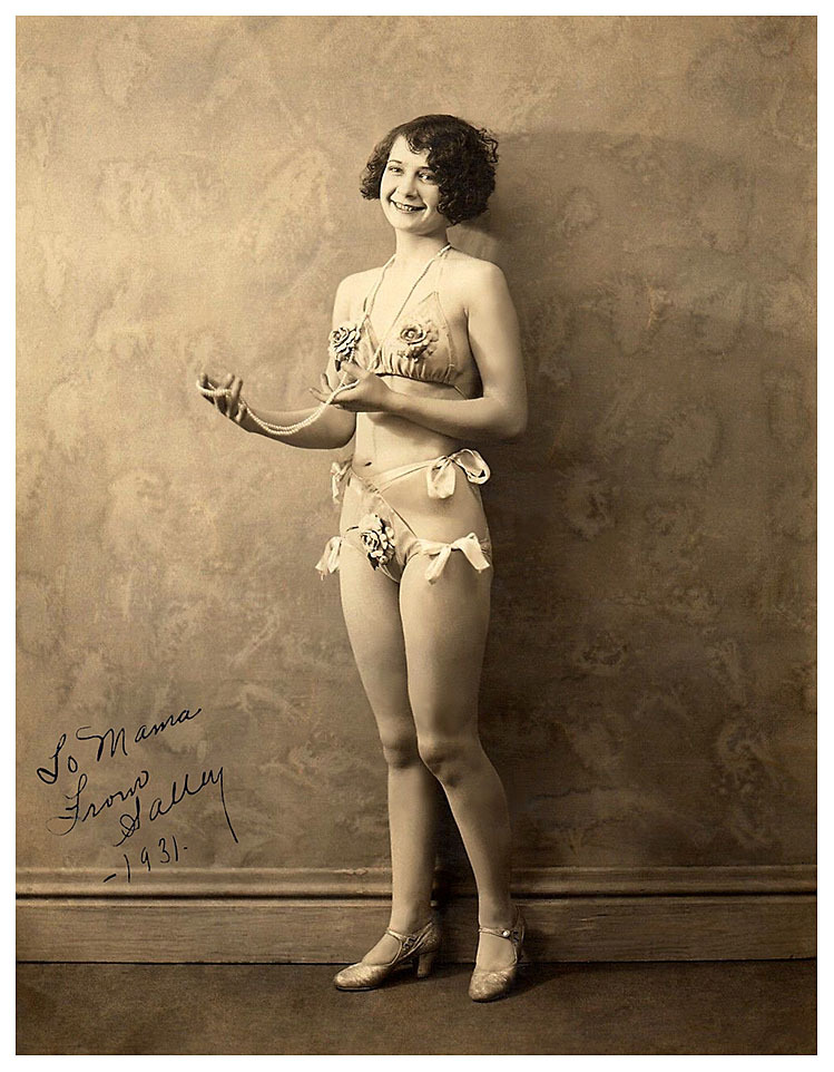Sally Vintage promo photo personalized: “To Mama — From Sally, — 1931”..