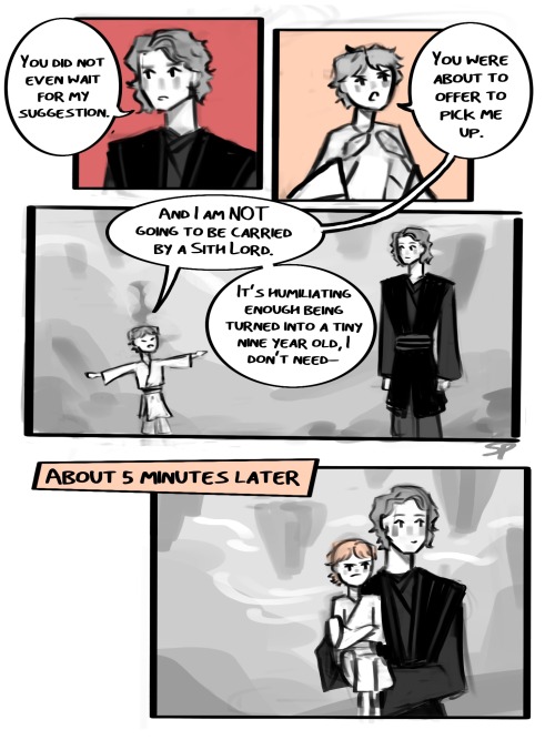 @justafanwarrior Requested More Of The Au Where Luke & Vader Get De-aged!!