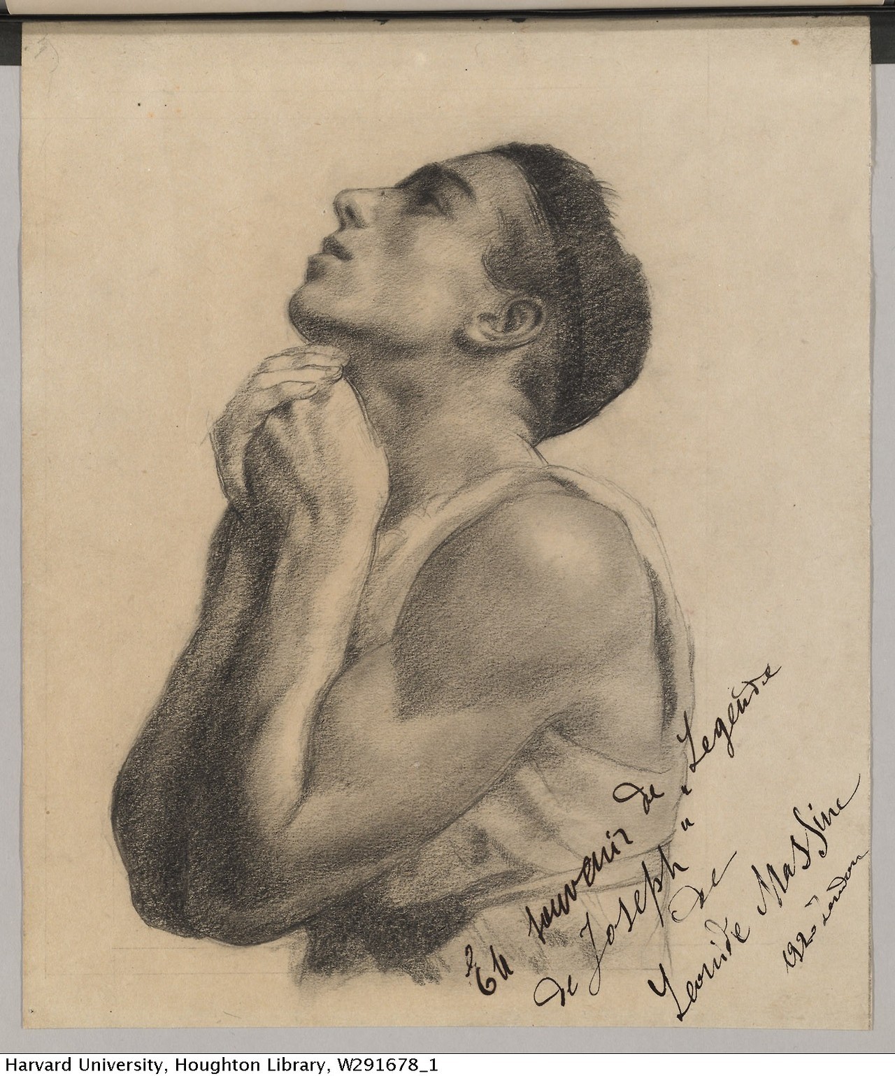 Drawing of Leonide Massine in Legend of Joseph, 1930.
MS Thr 414.2
Houghton Library, Harvard