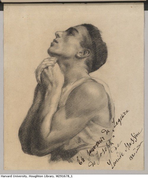 Drawing of Leonide Massine in Legend of Joseph, 1930.MS Thr 414.2Houghton Library, Harvard 