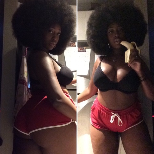 glamazontyomi: Late night creeping on these snacks in the kitchen…thick girls love snacks ☺️