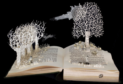 daysfalllikeleaves: Watership Down.A book sculpture by Justin Rowewww.daysfalllikeleaves.com