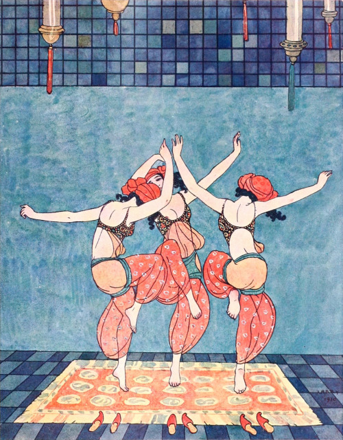 George Barbier (French, 1882-1932, b. Nantes, France) - Shéhérazade, 1910  Paintings: Watercolors 