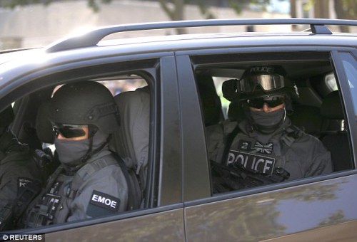 Metropolitan Police Counter Terrorist Specialist Firearms Officers during the Israeli Prime Minister