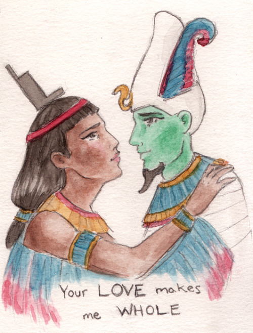 spectral-musette:Nerdy mythology valentine #2, Isis and Osiris.