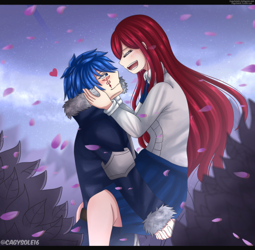 A redraw of an old Jerza drawing for my birthday last year cause I want to practice shading QwQ