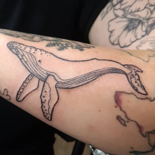 #cute #linework #whale #tattoo by #femaletattooartist #femaletattooer #angelmaeglutz #mzxiii #souths