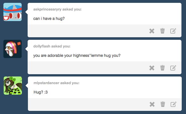 ask-princessderpy:  A hug for everypony!  ^w^!