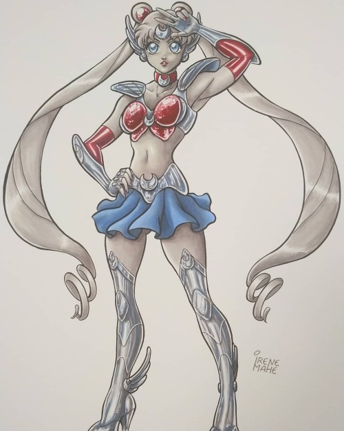 Saint Moon terminada! #sailormoon #saintseiya #crossover #fanart #copic #copicmarkers #touch #tradit