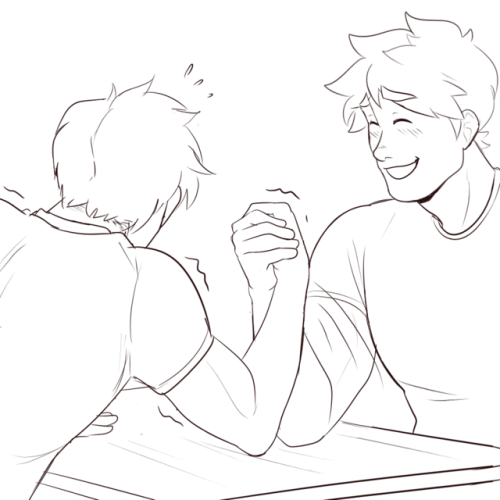 lizardlingo:‘arm wrestling’? No. Intense hand holding I LOVE THEM LET ME AT JET!!!