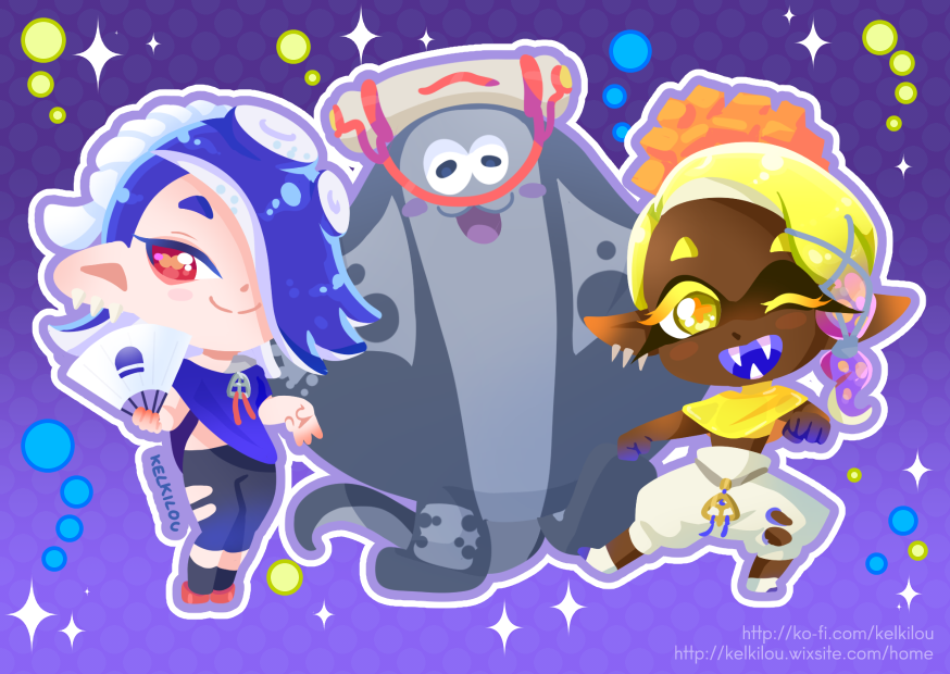 Guuyysss I can’t wait for this game!!
And our lovely new trio!!!! 3-way Splatfests?? ARE YOU KIDDING??
Bring on the chaos and the worldwide splatfest!!! Aaaaah!
(Pssst prints and stickers will be coming to my store soon)