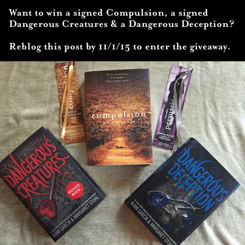 Giveaway is International. Winner will be announced at http://MartinaBoone.Tumblr.com on or before 11/5/15. An attempt will be made to notify the winner via social media, if possible, but winner must claim their prize and provide a valid address on...