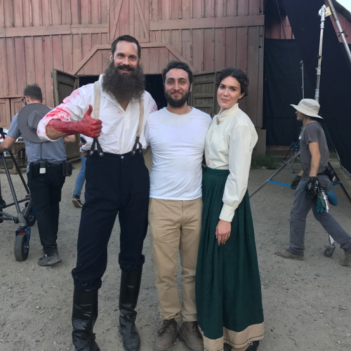 Alex and Mandy Moore on the set of Drunk History, which premieres tomorrow