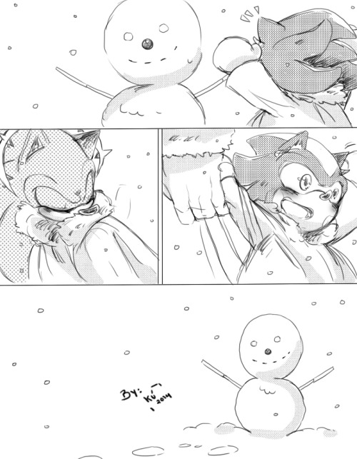 ku-sonicart:  MOSTER HEDGEHOG: ANGELS X DEMONS  Mini comic: “I want to show you what is snow“  SonicXBaby Shadow (MXR).