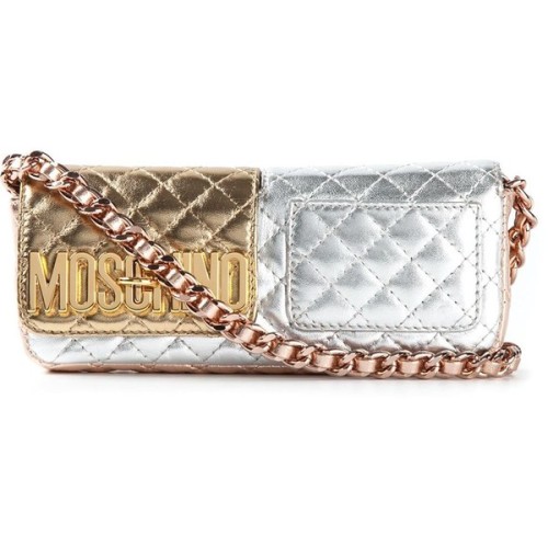 Moschino Quilted Crossbody Bag ❤ liked on Polyvore (see more quilted leather crossbodies)
