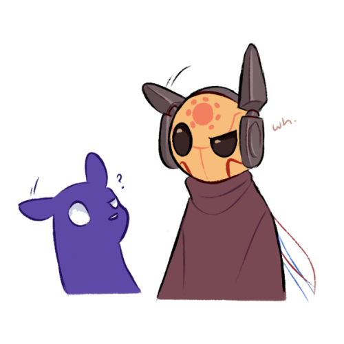 A baffled Suns looks at something offscreen, one antennae lowered to the side. Spearmaster copies their expression. The text next to them reads "wh."