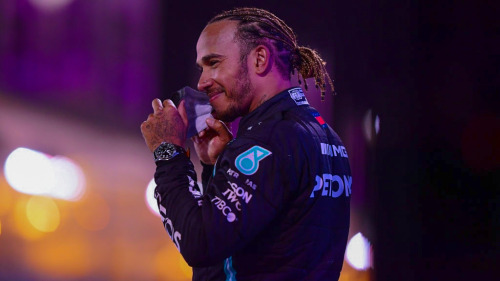 callumsmick:lewis hamilton after winning the race in bahrain
