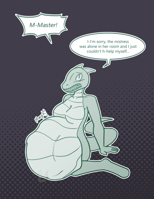 In response to my fanart thread on Twitter, RagDoll4T9 suggested “the sexy argonian maid from 