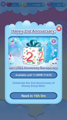 If you play Disney Emoji Blitz, remember to hop on today and tomorrow (July 13 and 14) and grab your free anniversary box (it will be either Steamboat Willie Mickey, Retro Minnie, or Oswald the Lucky Rabbit)