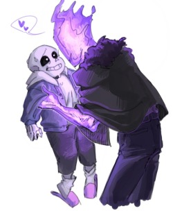 parknewna:  Fell grillby &amp; sans  I..I’m still figuring out how to use color properly…… why’s using color so hard? 