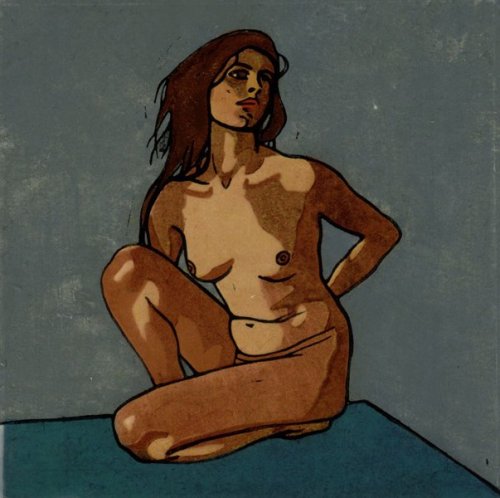 amare-habeo: Karl Anton Reichel (Austrian, 1874-1944)  Female nude study, 1909 Color woodcut, 2