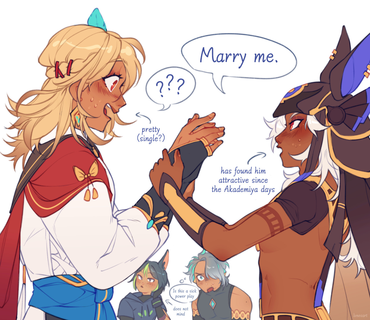 lvnesart:Cyno: drunk and tired of their squabbling, shooting his shot