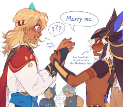 lvnesart:Cyno: drunk and tired of their squabbling, shooting his shot