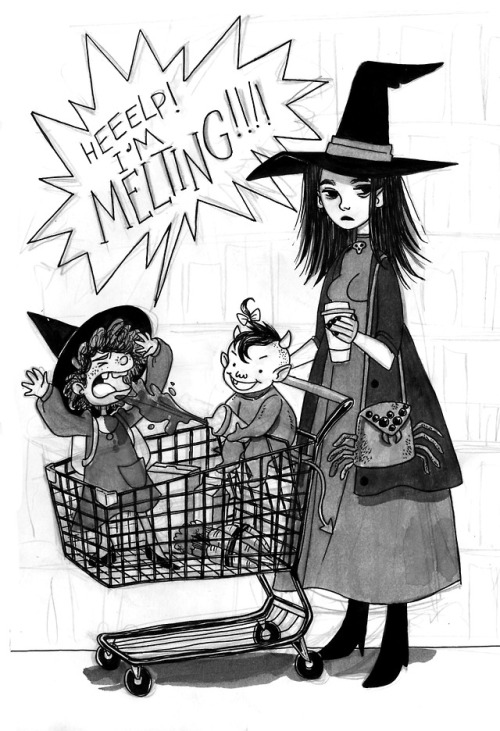 Finally updating this blog with a few of my favourites from Inktober. My theme was witches riding th