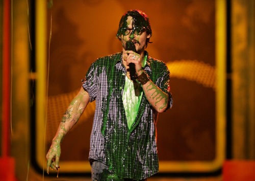 Funny Moments: 17 years ago, on April 2, 2005, Johnny Depp was completely slimed on stage during the