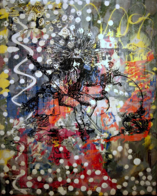 Untitled (Lens Painting), 2007 Sigmar Polke Mixed media on fabric