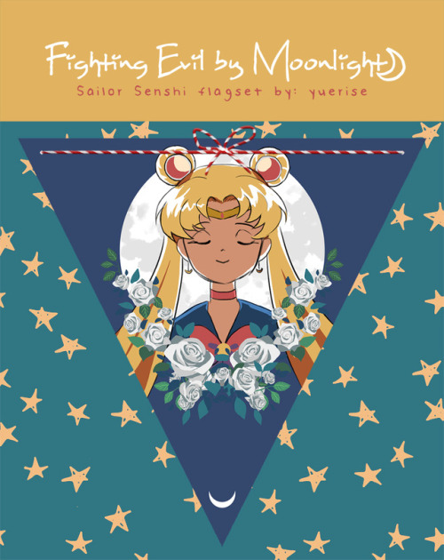 Photos of my Sailor Moon flagsets I’ll have available at upcoming conventions! twitter | ig 