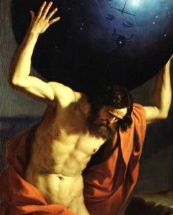 necspenecmetu:  Giovanni Francesco Barbieri (Il Guercino), Atlas, Holding Up the Celestial Globe, 1646 