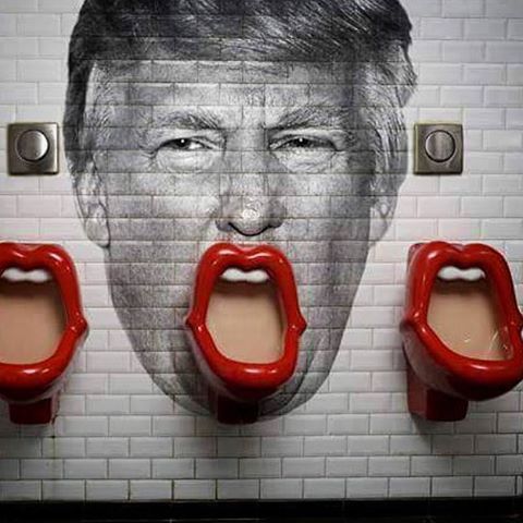 Donald Trump in a toilet in NYC.  #streetart #graffiti #art #urban #urbanart #museum #artsy #artisti