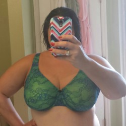 therealsavannahbound:  Another selfie today in a new color bra.  Happy Friday! 