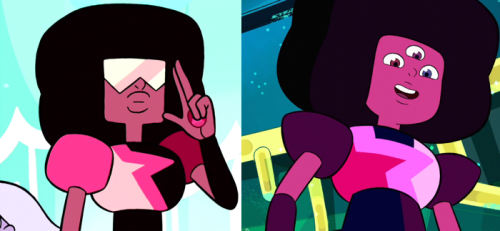 I’ve been thinking about this a lot today and I find it really interesting how the ‘Yellow Diamond’ symbol (previously discussed here) on Peridot and Jasper’s outfits are more or less identical. They’re both sleeveless jumpsuit-type designs