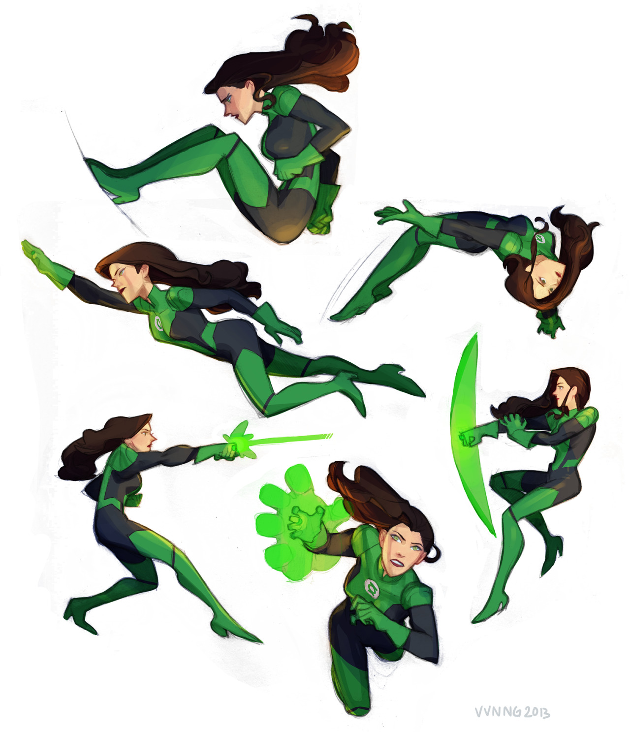 viivus:  Somehow I thought drawing Green Lantern Asami Sato would be a great idea.